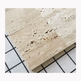 Бежевый травертин, мозаика, настенная наклейка, натуральный мрамор, головоломка, напольная плитка для ванной, туалета, бара, фоновая стена, Интернет-знаменитости