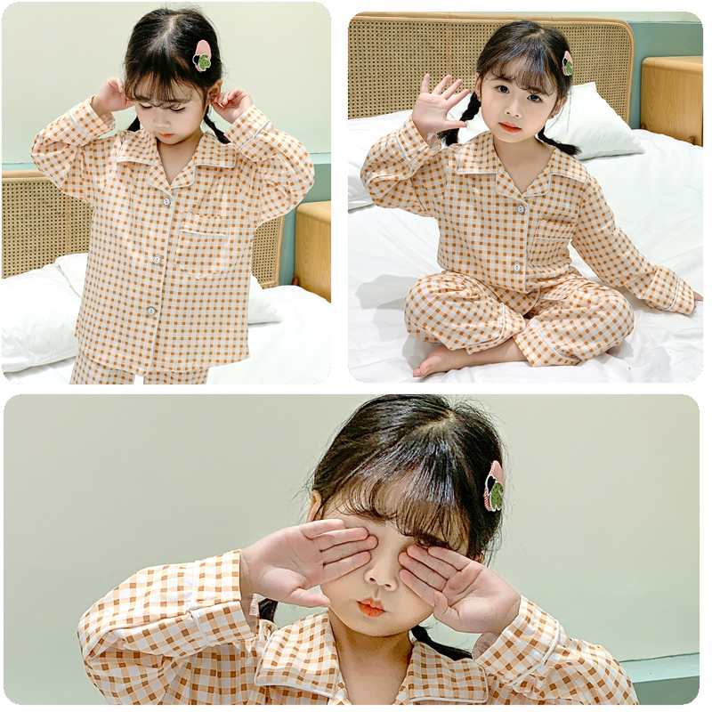 百搭女童睡衣纯棉春秋长袖女孩宝宝家居服休闲韩版可爱家居服套装