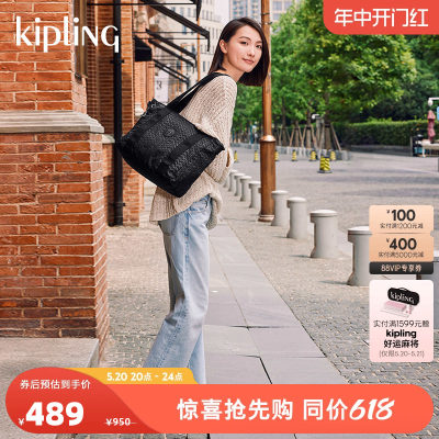 kipling女款轻便帆布托特包