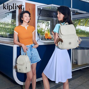 kipling轻便大容量通勤出游时尚双肩背包猴子包书包|CITY ZIP系列