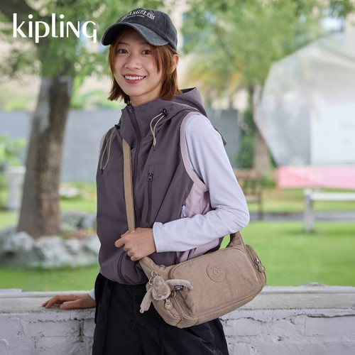 kipling女款轻便斜挎牛角包
