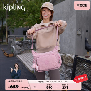 kipling男女新款轻便简约时尚出游通勤休闲单肩斜挎包牛角包GABB