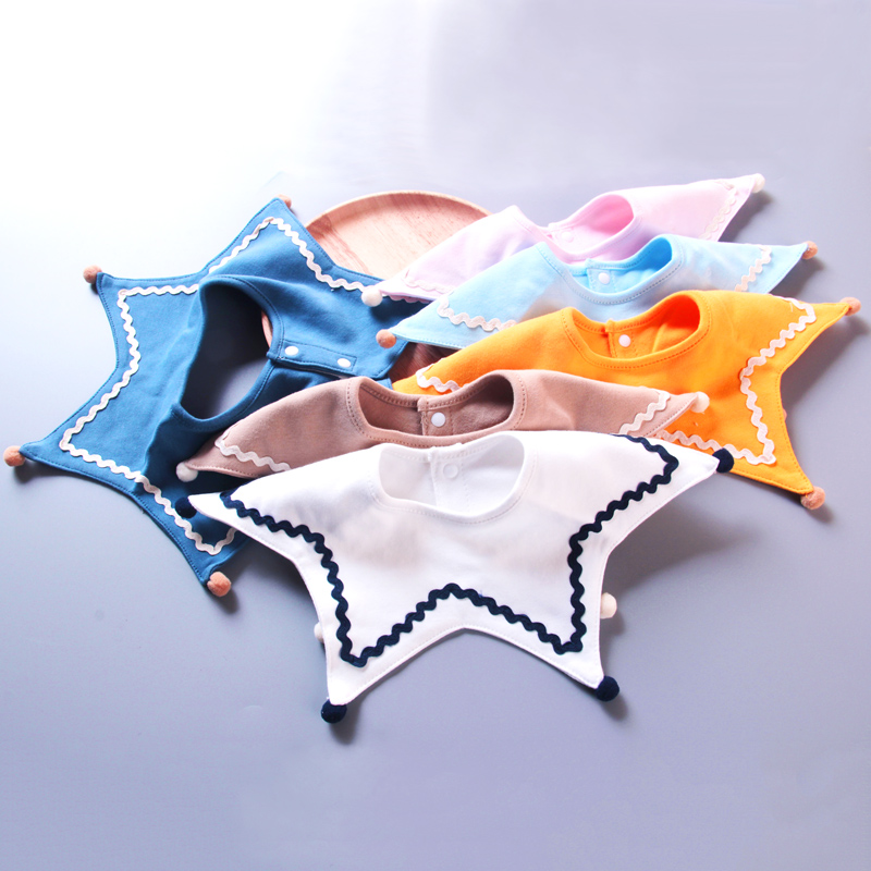 婴儿360度可旋转圆形口水巾纯棉新生儿可爱围兜宝宝花瓣围嘴儿童