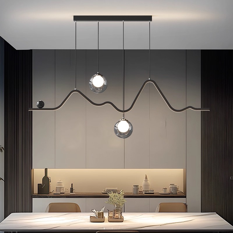 灯品仕餐厅灯玻璃意式超亮中山灯具餐桌灯餐厅吊灯吧台岛台灯