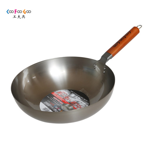 日本原装进口工夫具家用纯钛炒锅