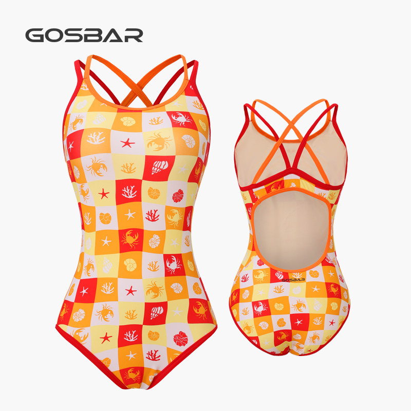 gosbar泳衣2025新款女竞速专业运动训练连体竞技游泳馆海鲜市场