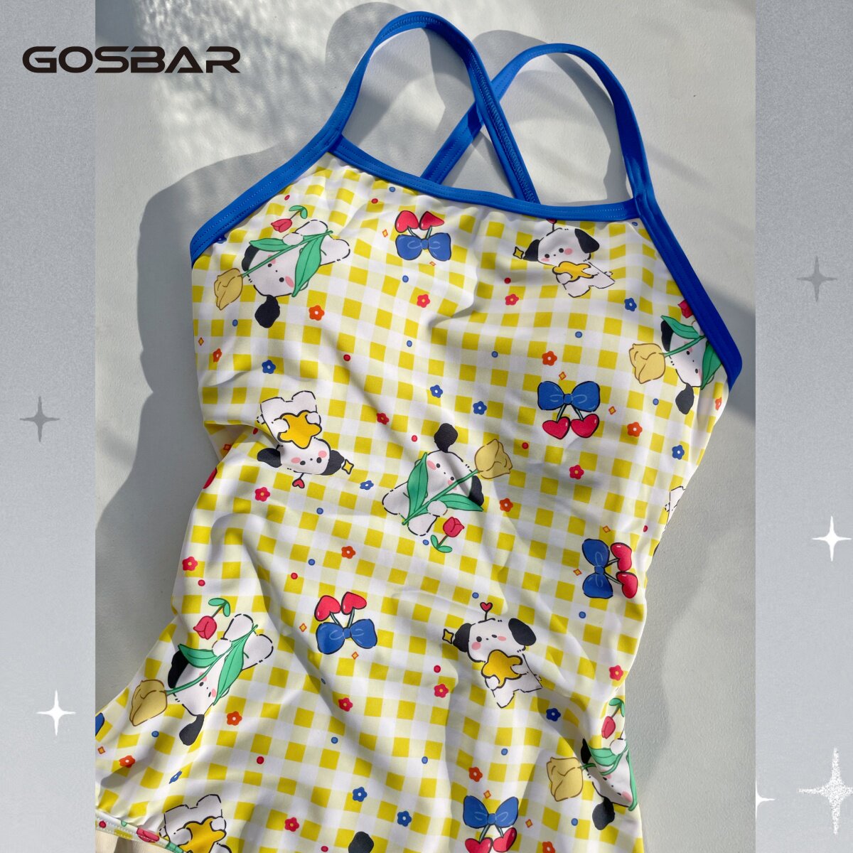 gosbar泳衣2025新款女竞速专业运动训练连体竞技游泳馆元气小狗