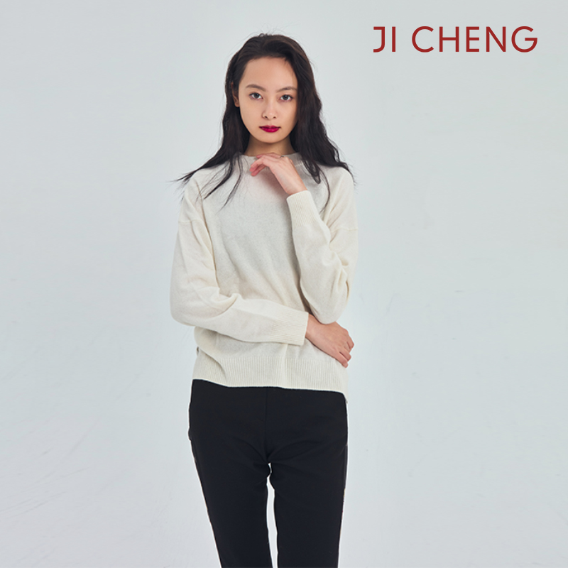 纯羊毛羊绒打底衫侧开叉设计