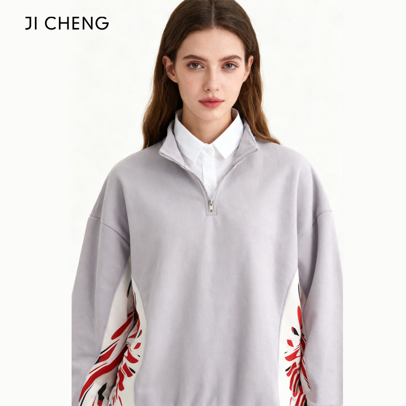 长袖套头拉链时尚休闲卫衣百搭