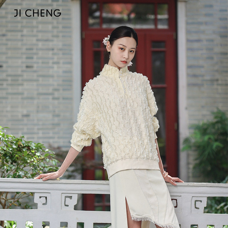 JIcheng厚气质立领卫衣
