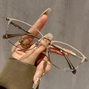高清老花镜女素颜复古文艺小框近视眼镜框架防蓝光超轻老花眼镜潮