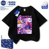 POP女童纯棉短袖 t恤中大童夏季 洋气百搭衣服半袖 NASA猎魔女团K 装
