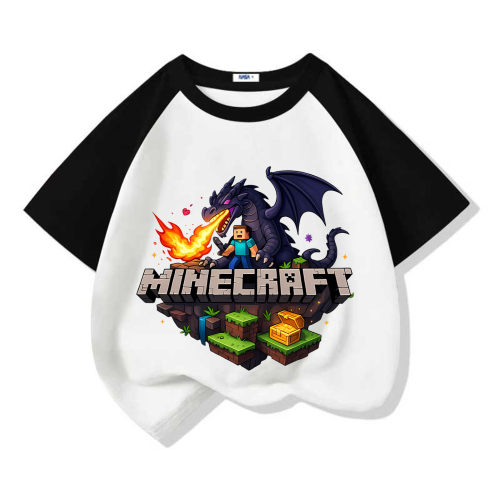 夏季游戏周边我的世界儿童短袖苦力怕Minecraft宽松T恤衫男童衣服