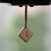 纯手工牛皮平安汽车挂件真皮装 饰挂坠双面平安加厚植鞣皮车内吊饰