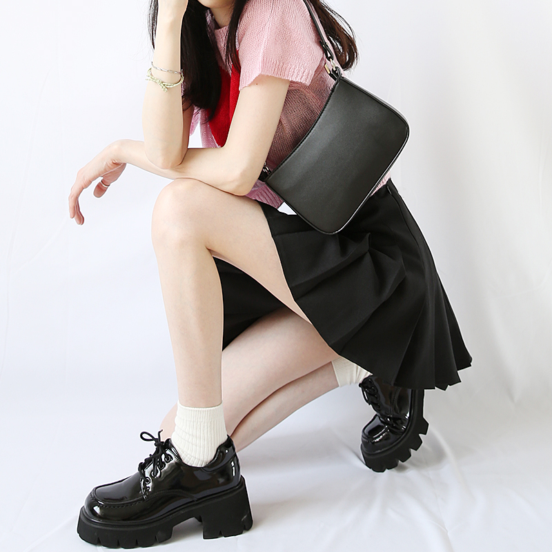 Juice Park粗跟单鞋女松糕厚底日系JK制服鞋学院风德比小皮鞋