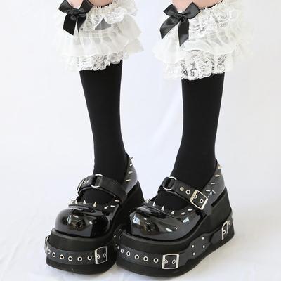 JUICEPARK铆钉摇滚玛丽珍鞋