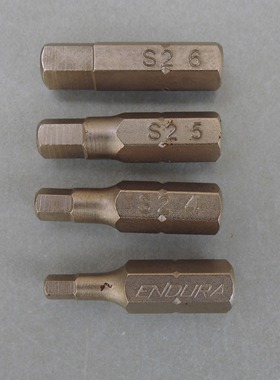ENDURA力易得内六角批头6.3系列S2钢旋具头E6831E6832E6833E6834