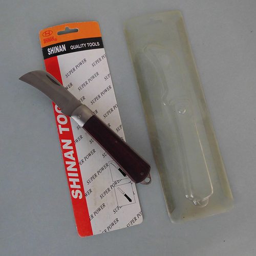 出口老货刮线直刃弯刃木柄电工刀