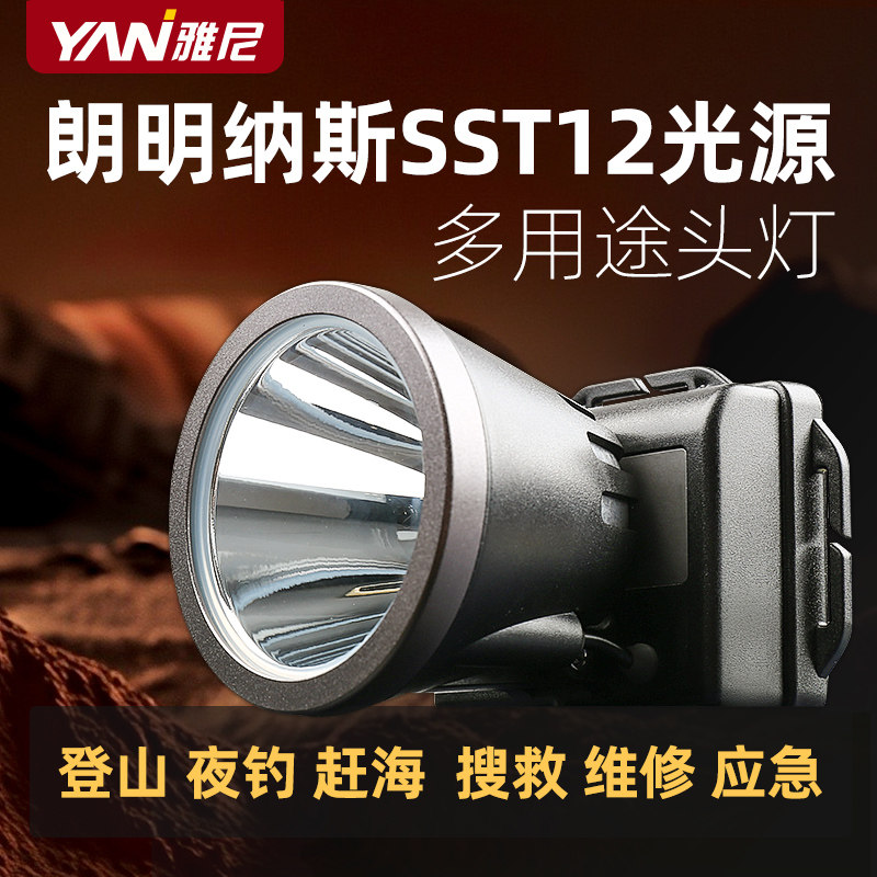 头灯强光充电超亮头戴式照明矿灯手电筒新款户外钓鱼专用赶海登山