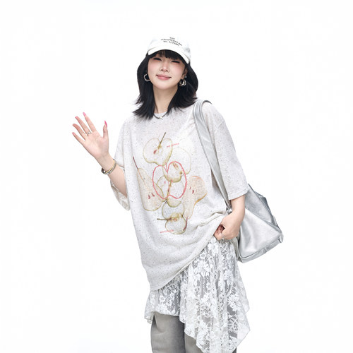 复古薄款印花t恤女短袖夏季新款防晒罩衫宽松美式慵懒风半袖上衣
