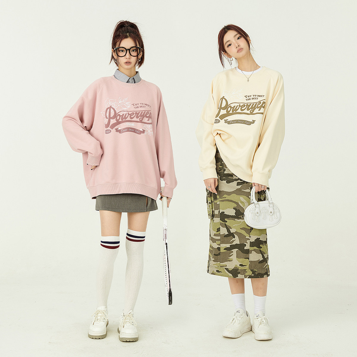 YEP设计感发泡连帽复古字母卫衣女2024春秋新款套头圆领上衣,女装/女士精品,卫衣/绒衫,淘宝优惠券,粉丝福利购,淘宝优惠卷