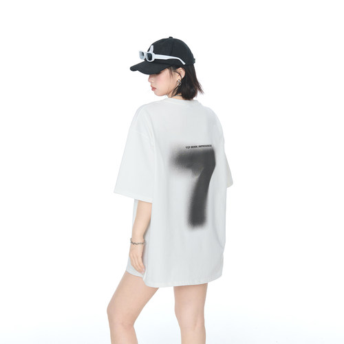 YEP2026夏季新款潮酷街头ins风印花宽松情侣款短袖半袖T恤女上衣