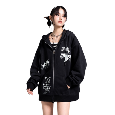 春秋新款拉链开衫卫衣外套YEP