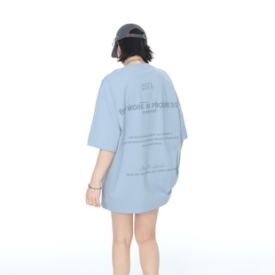 T恤女潮牌半袖 YEP2025夏季 宽松短袖 街头风潮流印花情侣款 上衣 新款