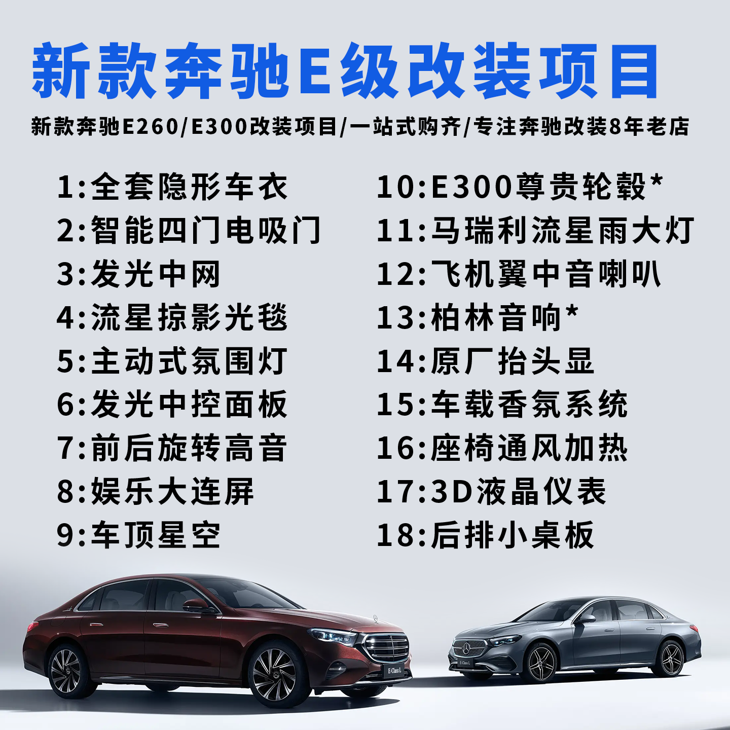 适用新款奔驰E级改装配件内饰氛围外观颜值实用功能一站式升级,汽车用品/电子/清洗/改装,全车改装套件,淘宝优惠券,粉丝福利购,淘宝优惠卷
