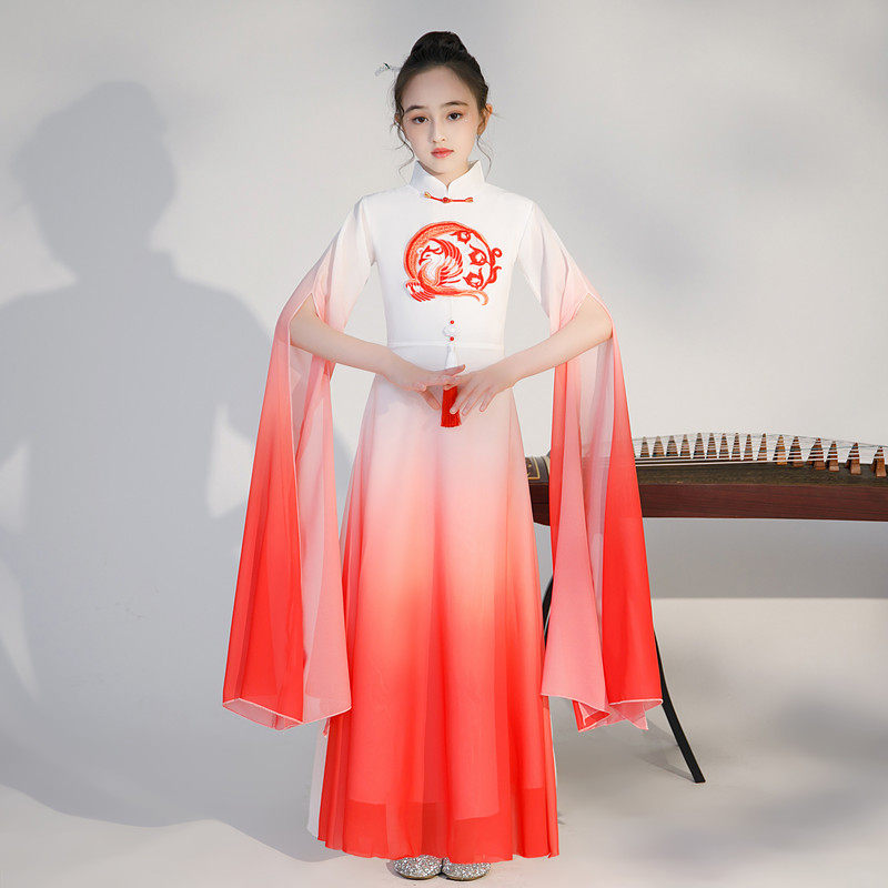 汉服女童古筝演出服中国风中大童飘逸水袖长笛钢琴长裙儿童表演服,童装/婴儿装/亲子装,儿童演出服,淘宝优惠券,粉丝福利购,淘宝优惠卷