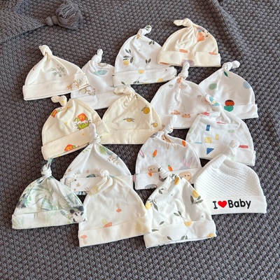 初生婴儿纯棉帽子春秋男女宝宝