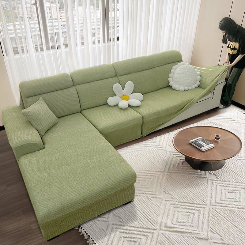 雪尼尔沙发罩全包卍能套防猫抓沙发套弹力贵妃一体式防滑沙发盖布