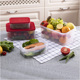 冰箱收纳盒水果保鲜盒厨房透明带盖方形食品密封盒套装
