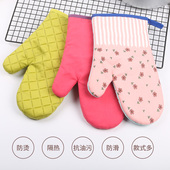 加厚微波炉烤箱专用隔热手套厨房耐高温棉质防滑烘焙防烫手套2只