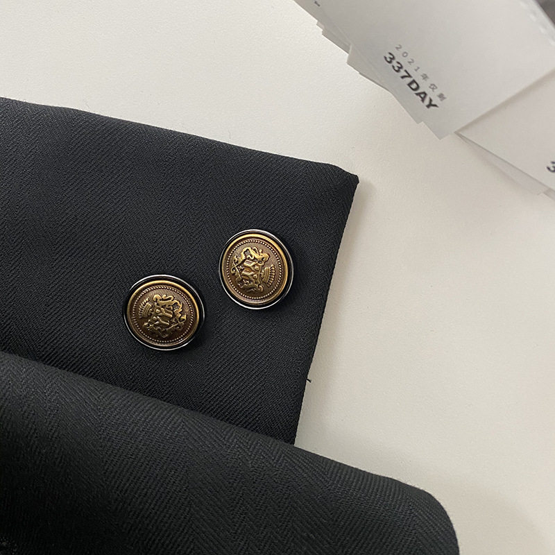 西装纽扣古铜色高档金属扣子圆形西服高端呢大衣上衣百搭袖口配件
