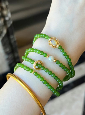 碧玉手串新中式显白锁骨链和田玉