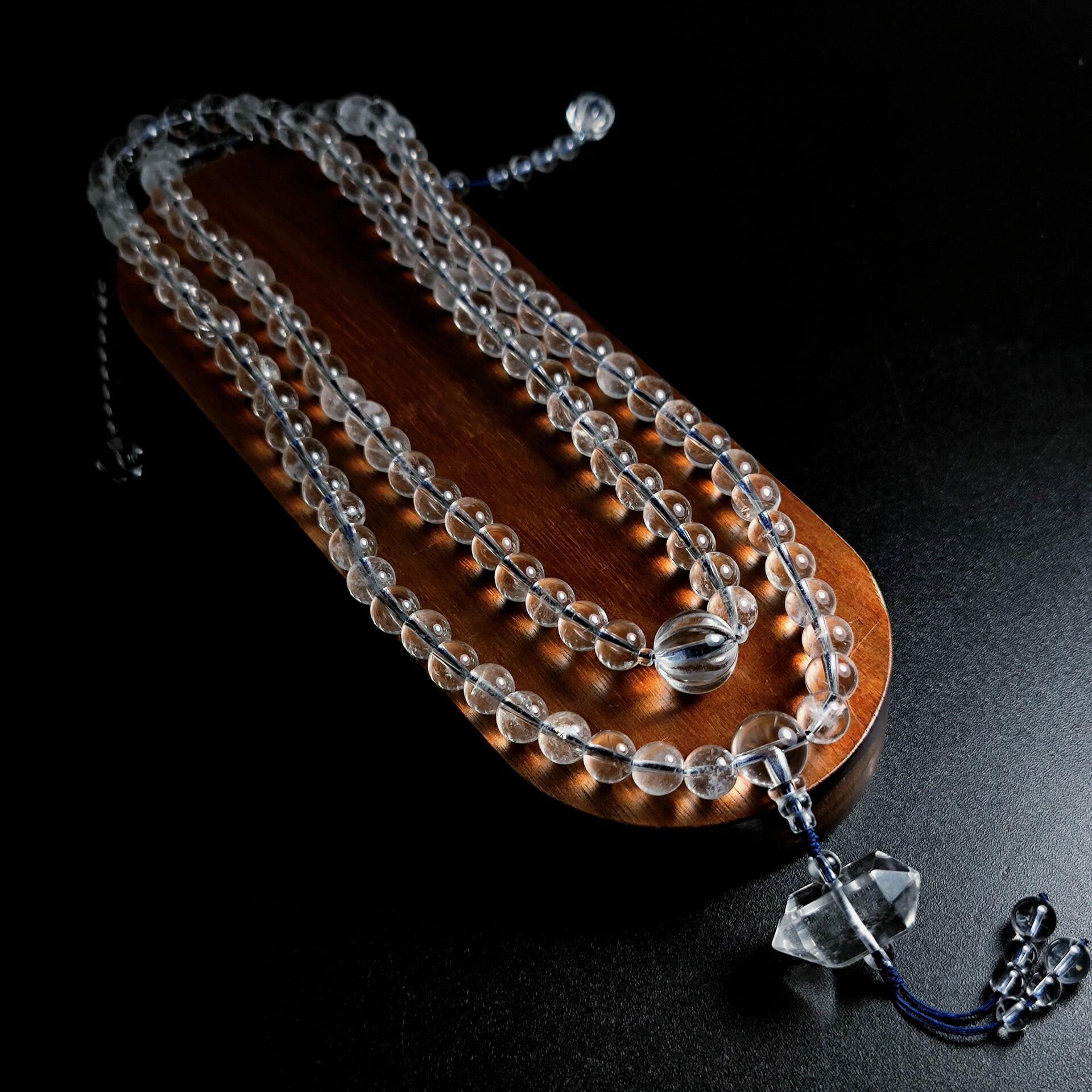 巴西天然白水晶108佛珠手链念珠手持原石金刚杵手串项链佛系男女