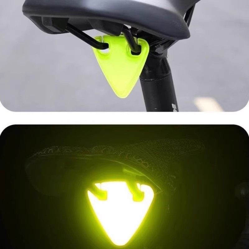 骑行后尾灯山地公路自行车高亮反光安全警示挂饰应急三角形装饰挂