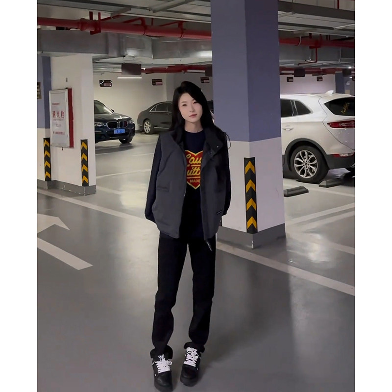 纯黑色弹力牛仔裤腰带男款修身高级感痞帅裤子高街vibe美式微喇叭