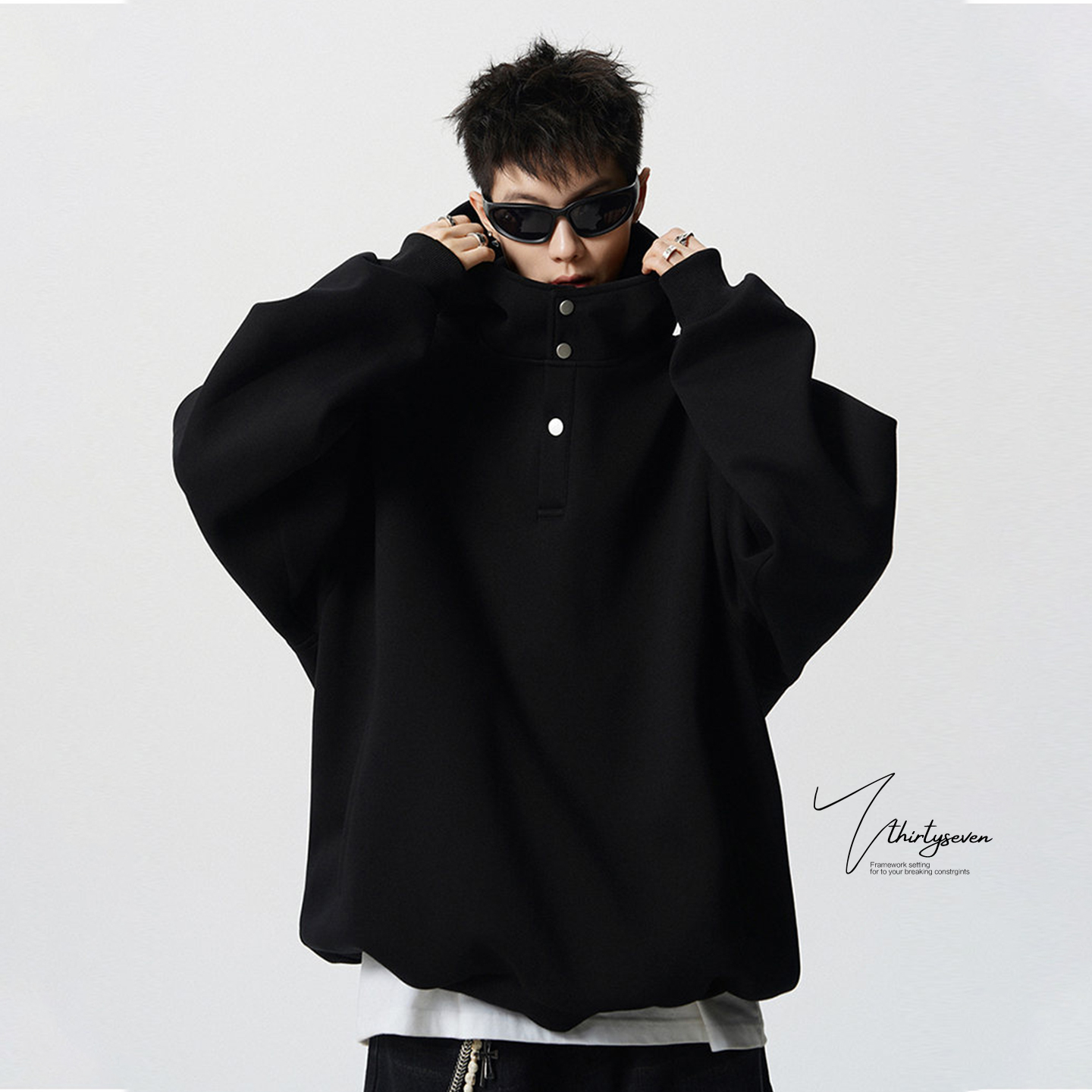 美式潮牌复古连帽卫衣