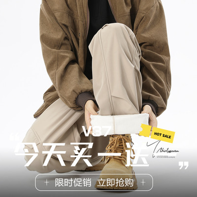 冬季户外褶皱伞兵休闲裤男款