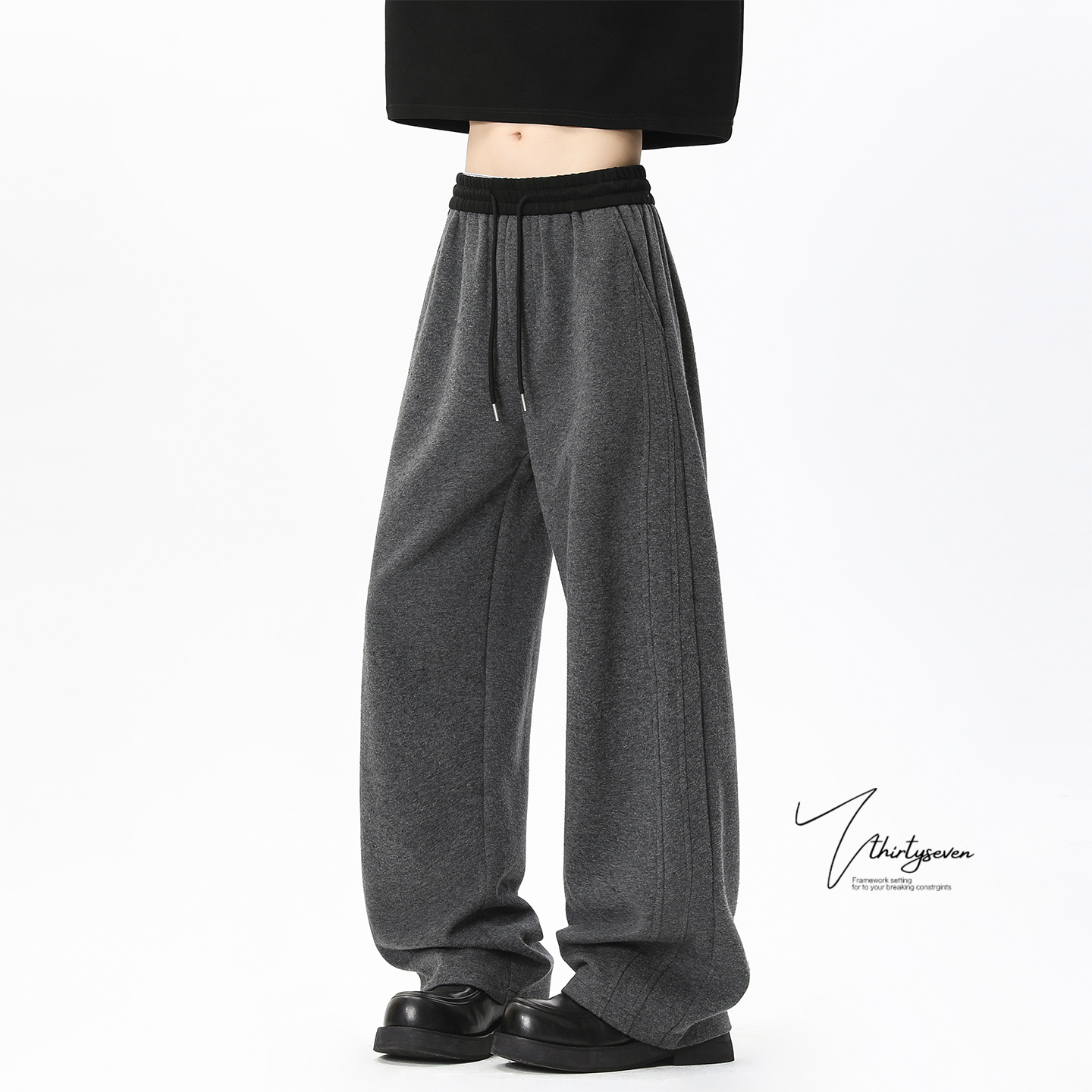 潮牌复古青少年运动休闲卫裤男