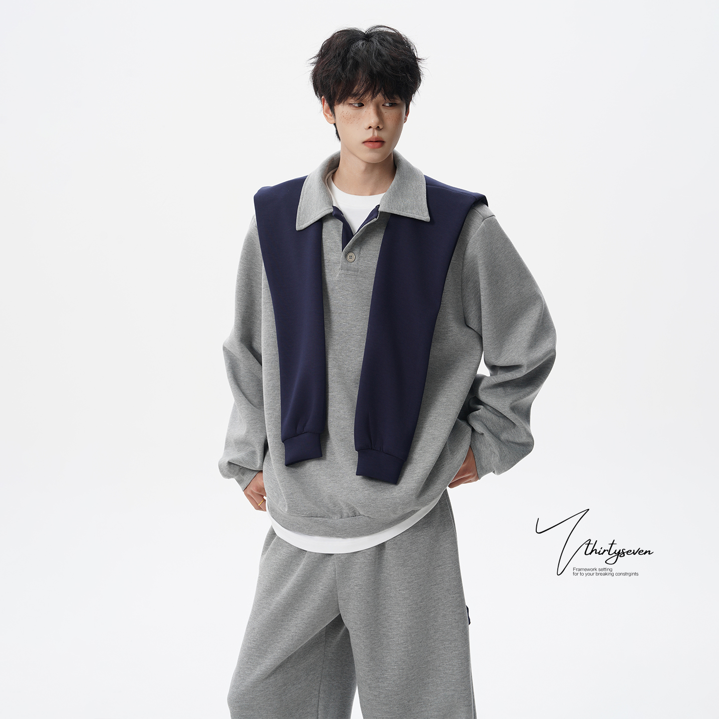 美式高级感披肩运动套装男