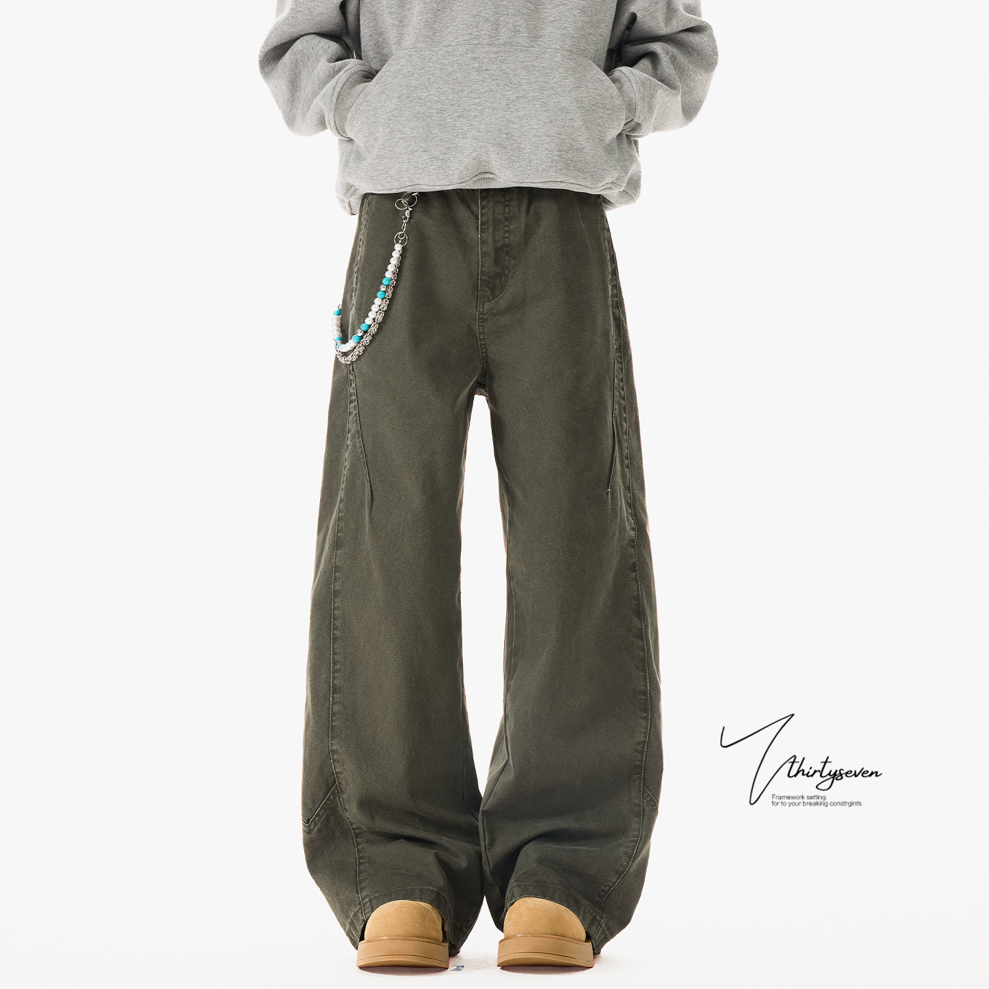 高街vintage解构剪裁工装裤男款