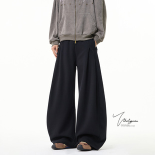 高街休闲宽松拖地长裤 V37美式 冬季 男款 子 慵懒感解构廓形弯刀卫裤