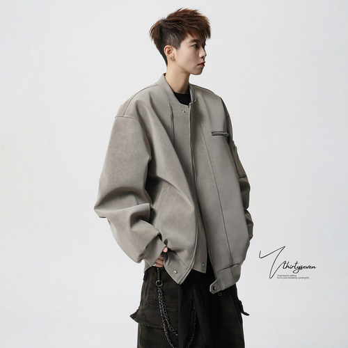 美式潮牌vintage棒球服男