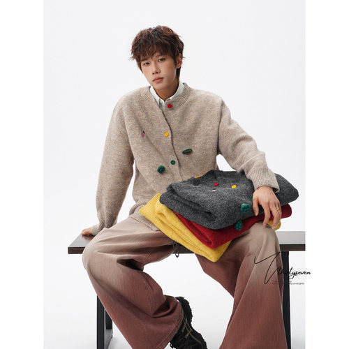 重磅950G驼羊绒羊毛开衫外套男