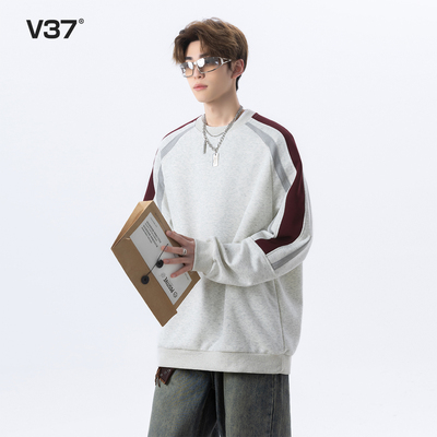 V37圆领春季穿搭长袖卫衣