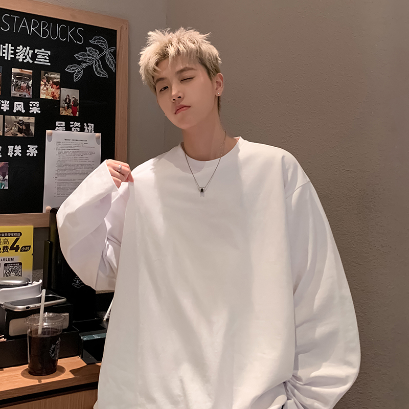长袖白t恤打底衫男2025新款