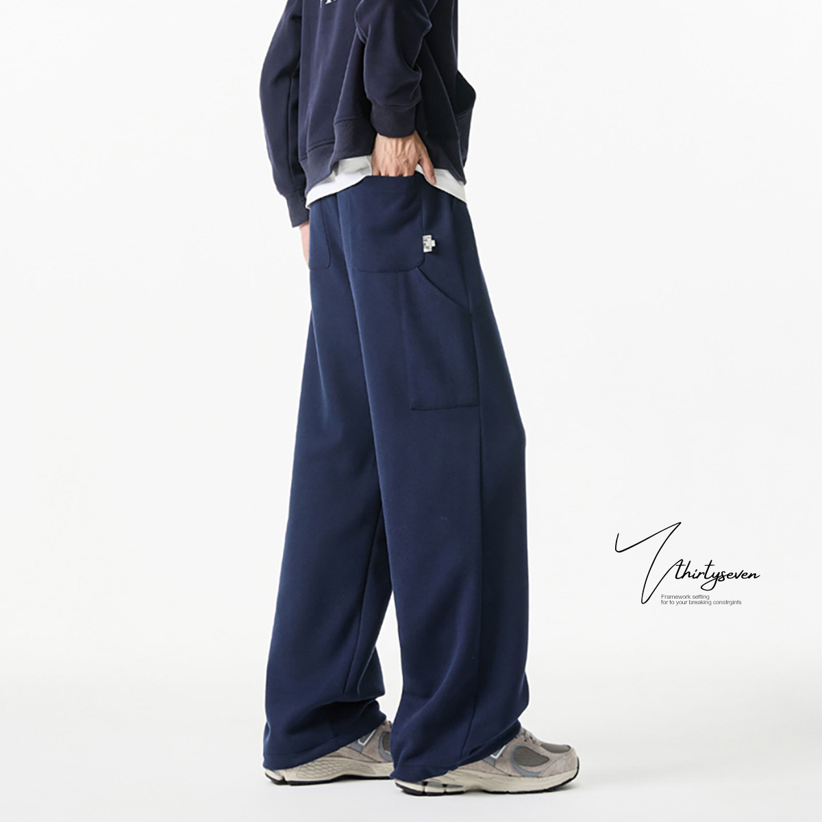 藏青色cleanfit裤子男生